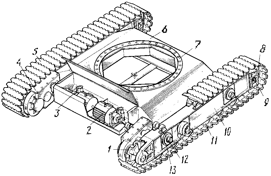 Устройство ходовой части гусеничного крана